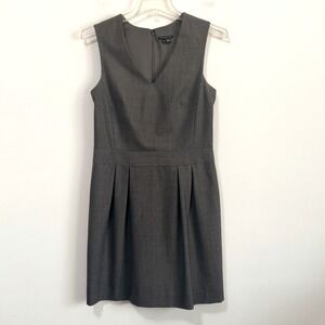 Theory‎ Darua Dress 6 Wool Blend Gray Pinstripe Sleeveless Sheath Office Classic
